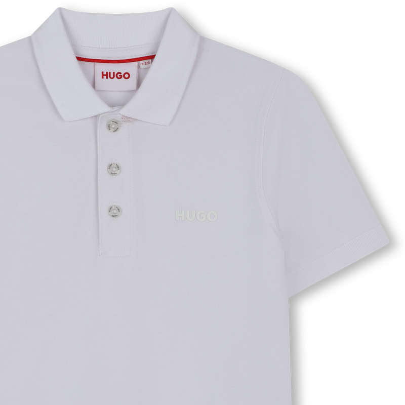 Kurz&auml;rmliges Piqu&eacute;-Poloshirt HUGO 
                        JUNGE
