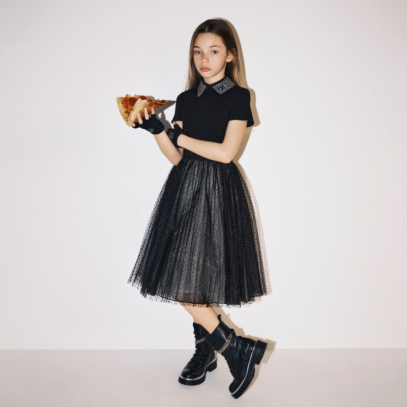 Festkleid aus Materialmix KARL LAGERFELD KIDS 
                        M&Auml;DCHEN