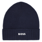Strickm&uuml;tze mit Logo, MARINE, hi-res