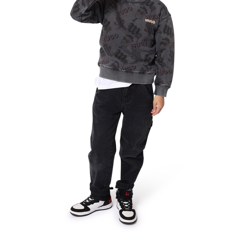 Weite, unifarbene Jeans HUGO 
                        JUNGE