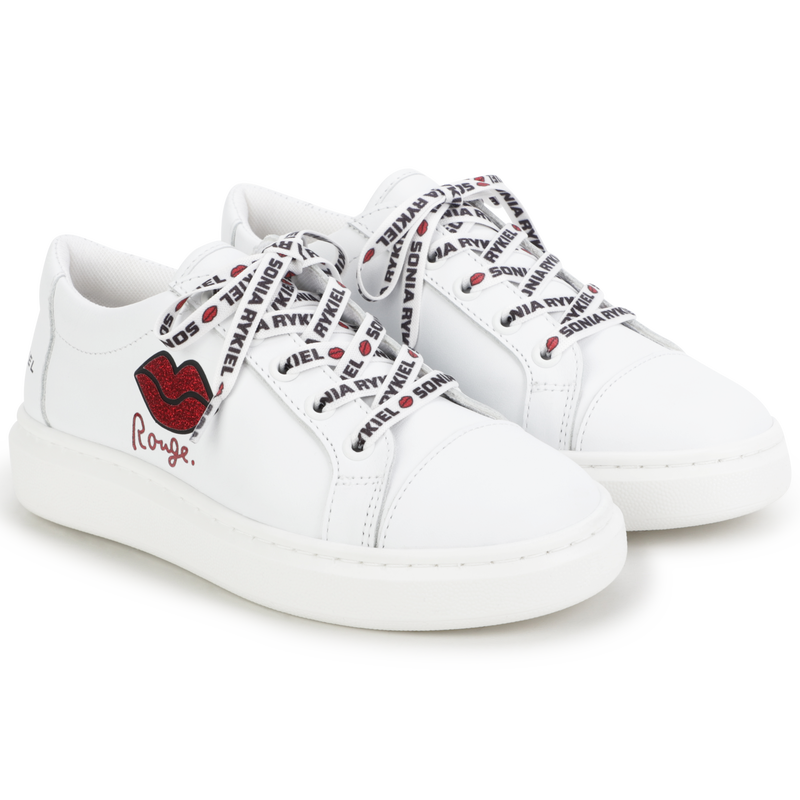 Ledersneaker mit Schn&uuml;rung