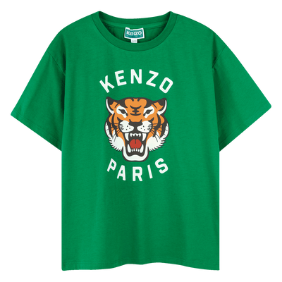 Baumwoll-T-Shirt mit Print KENZO KIDS JUNGE