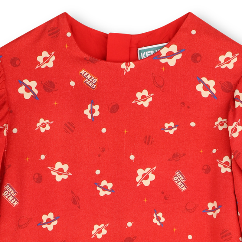 Kleid mit kurzen Puff&auml;rmeln KENZO KIDS 
                        M&Auml;DCHEN