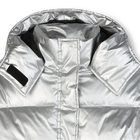 Silberne Daunenjacke mit Kapuze KARL LAGERFELD KIDS 
                    M&Auml;DCHEN