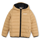 Daunenjacke mit logo, BEIGE, hi-res