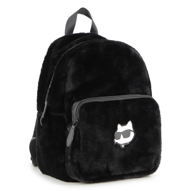 Kleiner Rucksack aus flauschigem Fleece KARL LAGERFELD KIDS 
                        M&Auml;DCHEN