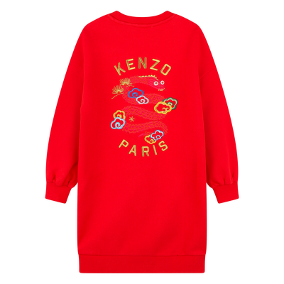 Gerades Kleid mit Stickereien KENZO KIDS M&Auml;DCHEN
