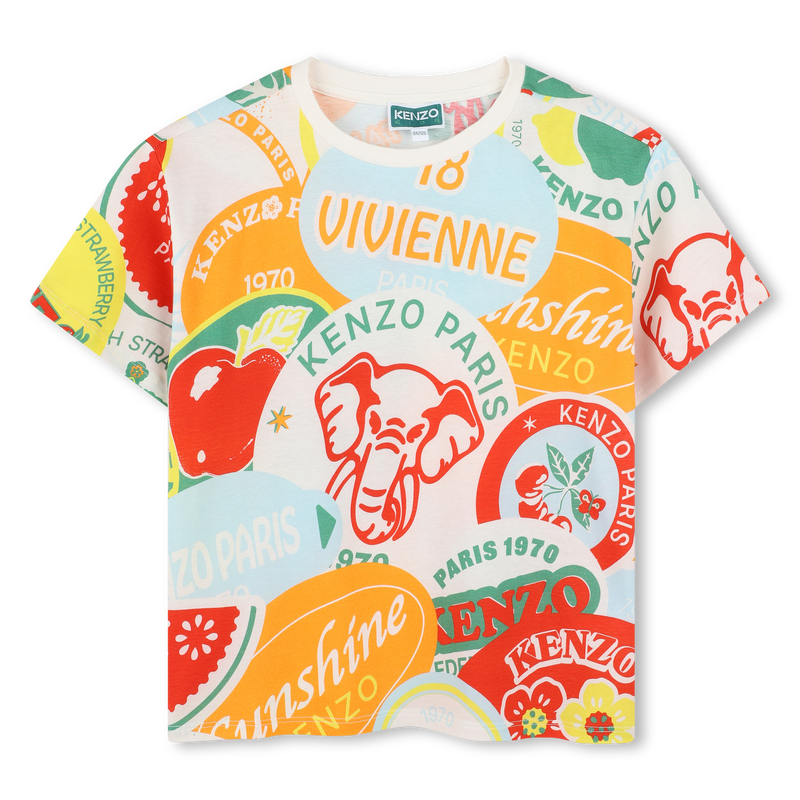 Kurz&auml;rmliges Baumwoll-Shirt KENZO KIDS 
                        JUNGE