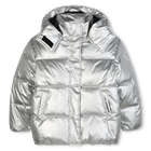 Silberne Daunenjacke mit Kapuze KARL LAGERFELD KIDS 
                    M&Auml;DCHEN