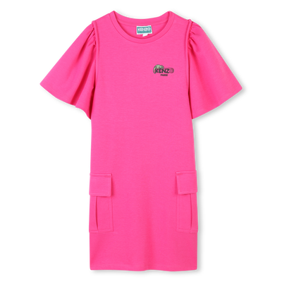Kurz&auml;rmeliges Baumwoll-Kleid KENZO KIDS M&Auml;DCHEN