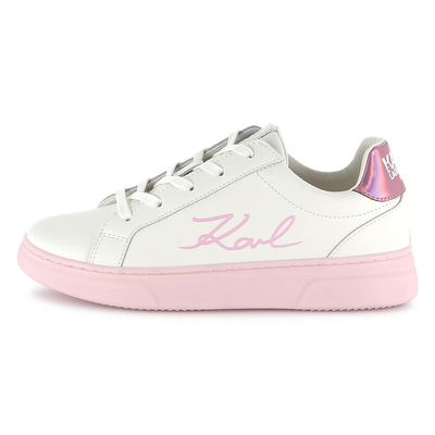Schn&uuml;rsneakers aus Leder KARL LAGERFELD KIDS M&Auml;DCHEN
