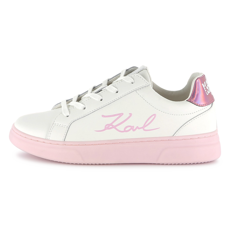 Schn&uuml;rsneakers aus Leder KARL LAGERFELD KIDS 
                        M&Auml;DCHEN