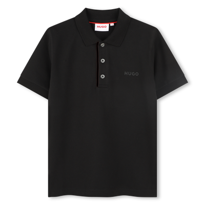 Kurz&auml;rmliges Piqu&eacute;-Poloshirt HUGO JUNGE