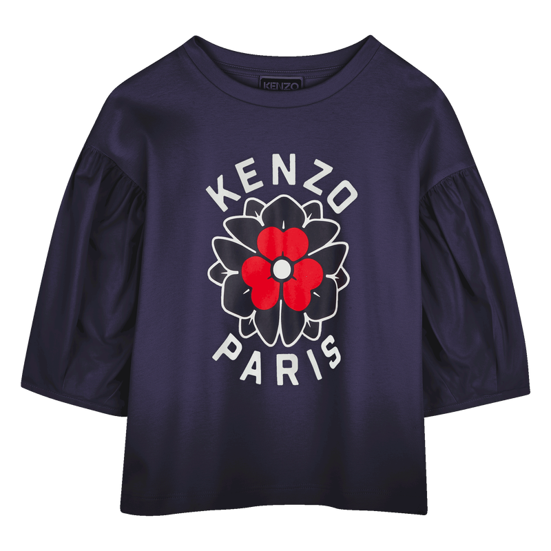 T-Shirt aus zwei Materialien KENZO KIDS 
                        M&Auml;DCHEN