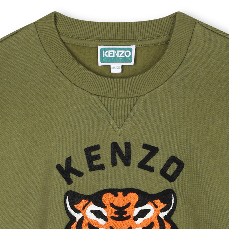 Sweatshirt aus ungeb&uuml;rstetem Fleece KENZO KIDS 
                        JUNGE