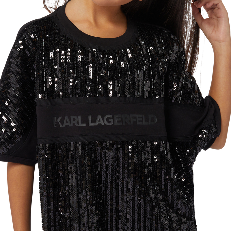 Gerades Kleid mit Pailletten KARL LAGERFELD KIDS 
                        M&Auml;DCHEN