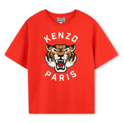 Baumwoll-T-Shirt mit Print KENZO KIDS JUNGE