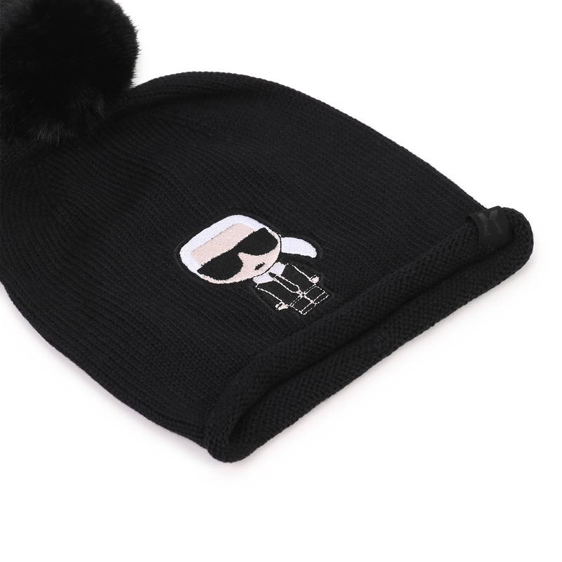 Pompom-M&uuml;tze KARL LAGERFELD KIDS 
                        M&Auml;DCHEN