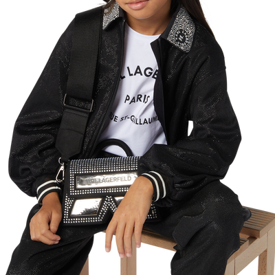 T-Shirt mit platziertem Print KARL LAGERFELD KIDS M&Auml;DCHEN