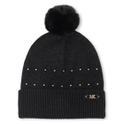 Strickm&uuml;tze mit Bommel, SCHWARZ, hi-res