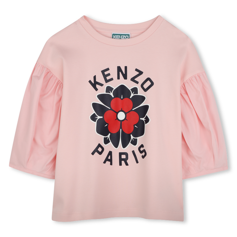 T-Shirt aus zwei Materialien KENZO KIDS 
                        M&Auml;DCHEN