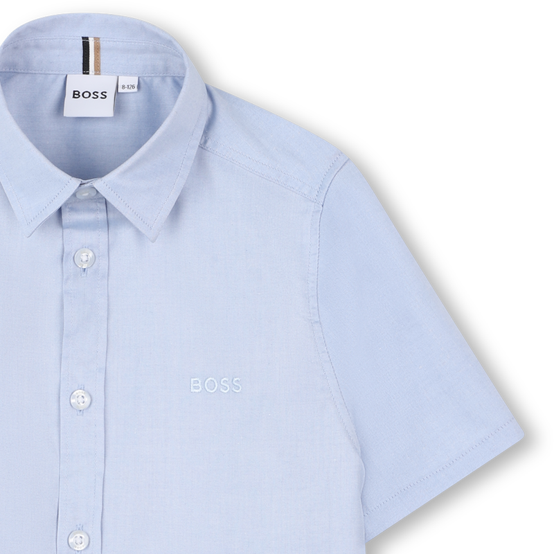 Einfarbiges Baumwollhemd BOSS 
                        JUNGE