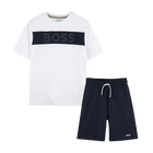 Baumwollshirt und -shorts BOSS 
                    JUNGE