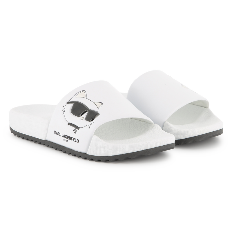 Pantoletten mit Relief-Druck KARL LAGERFELD KIDS 
                        M&Auml;DCHEN