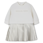 Lang&auml;rmeliges Kleid aus Bi-Material MICHAEL KORS 
                    M&Auml;DCHEN