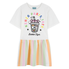 Kleid mit gl&auml;nzendem print KENZO KIDS 
                    M&Auml;DCHEN