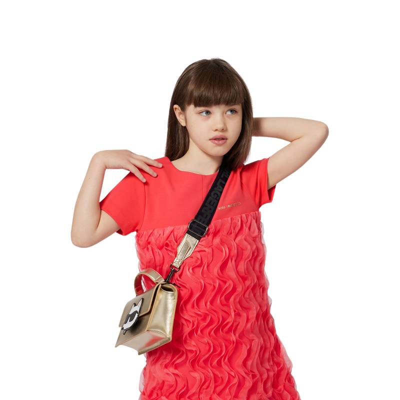 Handtasche aus feinnarbigem, beschichtetem Textil KARL LAGERFELD KIDS 
                        MÄDCHEN