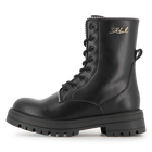 Mittelhoher Schn&uuml;rstiefel aus Rindsleder KARL LAGERFELD KIDS 
                    M&Auml;DCHEN