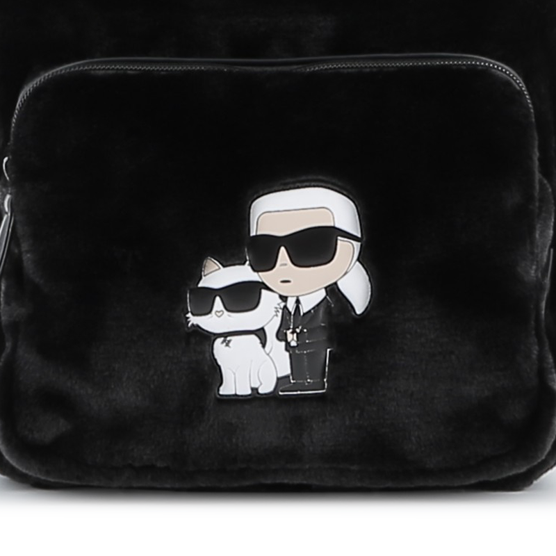 Kleiner Rucksack aus flauschigem Fleece KARL LAGERFELD KIDS 
                        M&Auml;DCHEN