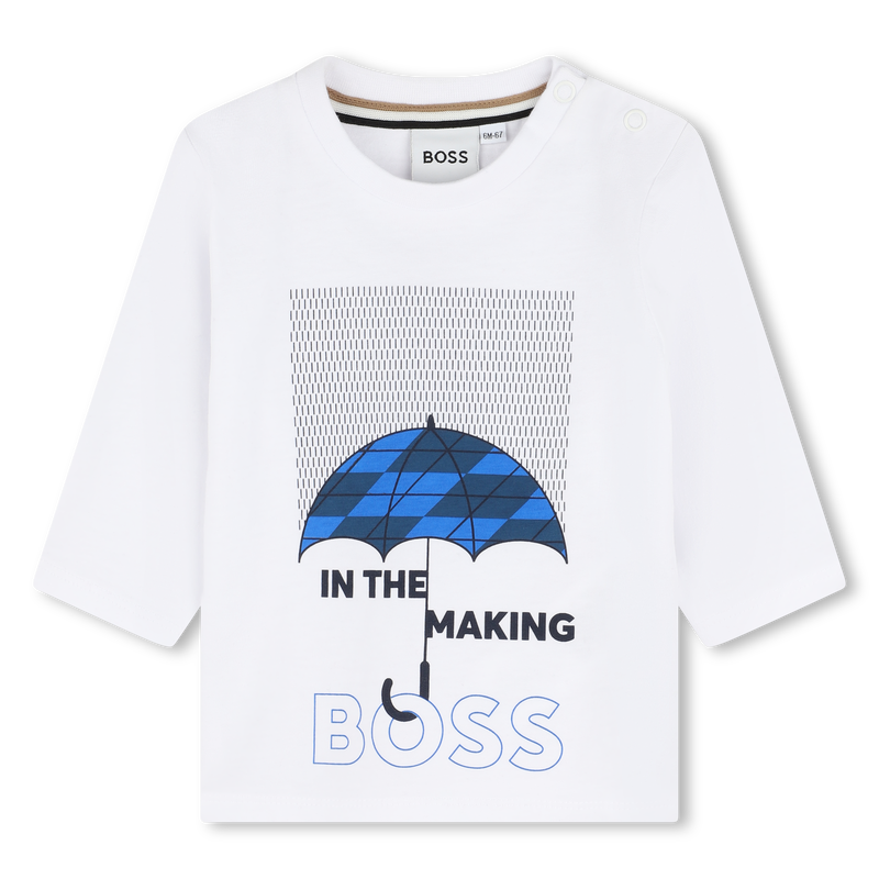 Baumwollshirt mit Print BOSS 
                        JUNGE