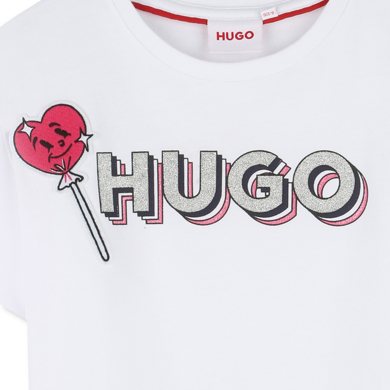 T-Shirt mit Patch und Logo HUGO 
                        M&Auml;DCHEN