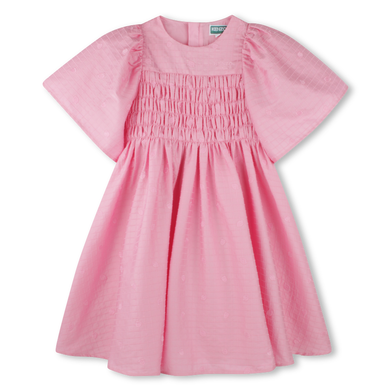 Besticktes Baumwoll-Kleid KENZO KIDS 
                        M&Auml;DCHEN