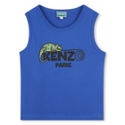 Baumwoll-Tanktop mit Logo KENZO KIDS 
                    JUNGE