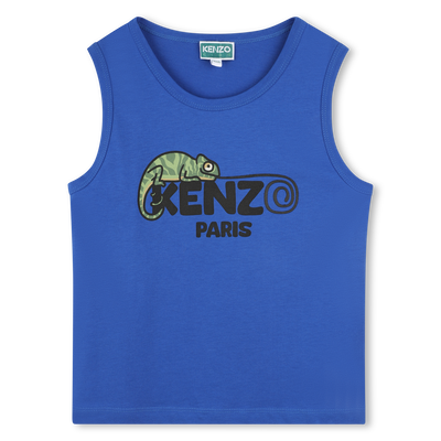 Baumwoll-Tanktop mit Logo KENZO KIDS JUNGE