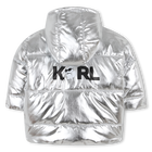 Silberne Daunenjacke mit Kapuze KARL LAGERFELD KIDS 
                    M&Auml;DCHEN