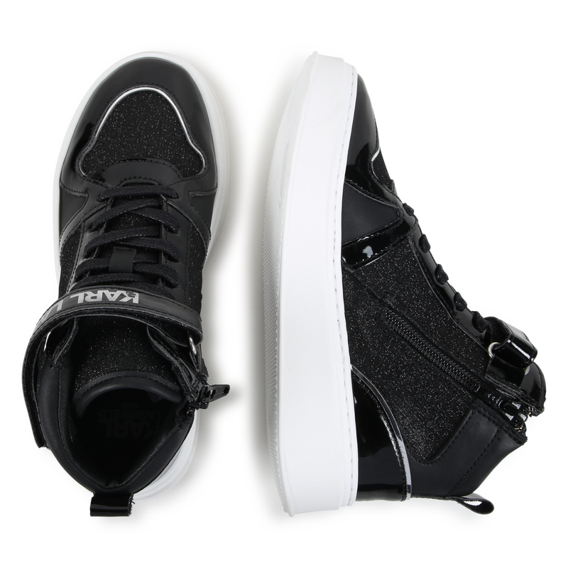 High-Top-Sneaker aus Leder KARL LAGERFELD KIDS 
                        M&Auml;DCHEN