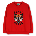 Sweatshirt aus ungeb&uuml;rstetem Fleece, DUNKEL ROT, hi-res