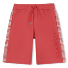 Bermudashorts aus fleece, NEON ROT, hi-res