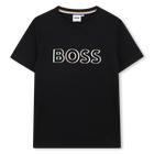 T-Shirt aus Baumwolle, SCHWARZ, hi-res