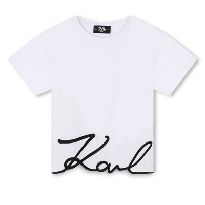 T-Shirt mit Logo-Stickerei KARL LAGERFELD KIDS MÄDCHEN