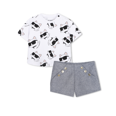 SET AUS T-SHIRT UND SHORTS KARL LAGERFELD KIDS M&Auml;DCHEN