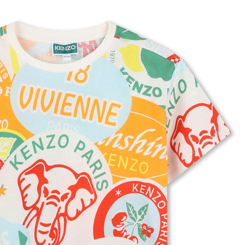Kurz&auml;rmliges Baumwoll-Shirt KENZO KIDS 
                        JUNGE