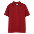 Kurz&auml;rmeliges Poloshirt, DUNKEL ROT, hi-res