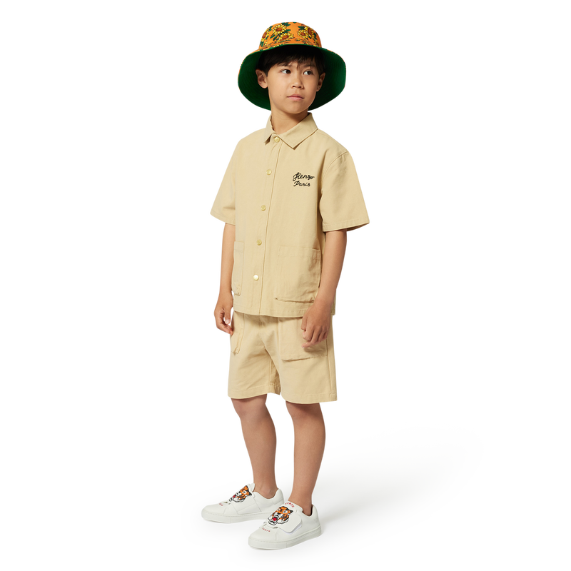 Bestickte Baumwoll-Bermudas KENZO KIDS 
                        JUNGE