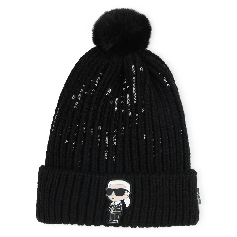 Strickm&uuml;tze mit Bommel KARL LAGERFELD KIDS 
                        M&Auml;DCHEN