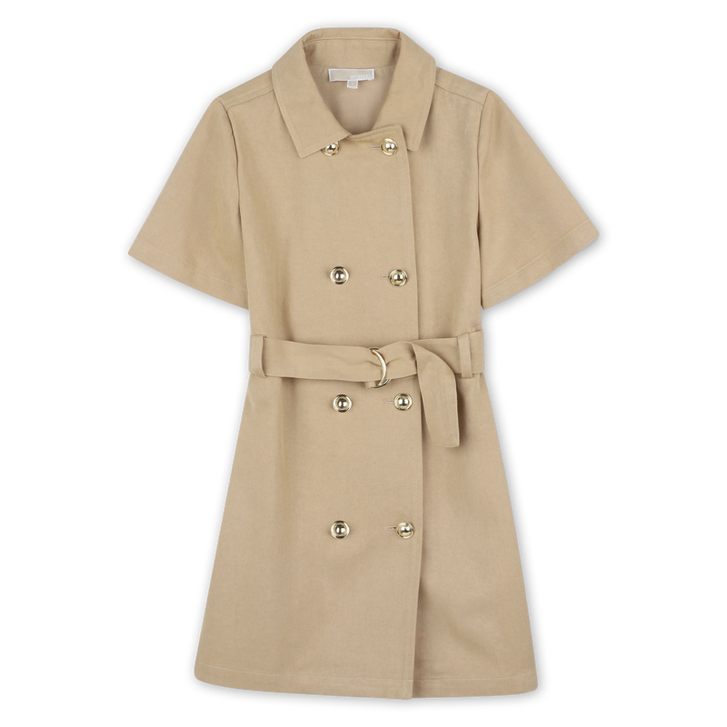 Kurz&auml;rmeliges Kleid aus Twill MICHAEL KORS 
                        M&Auml;DCHEN